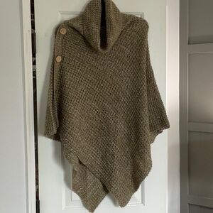 Green Sweater Poncho